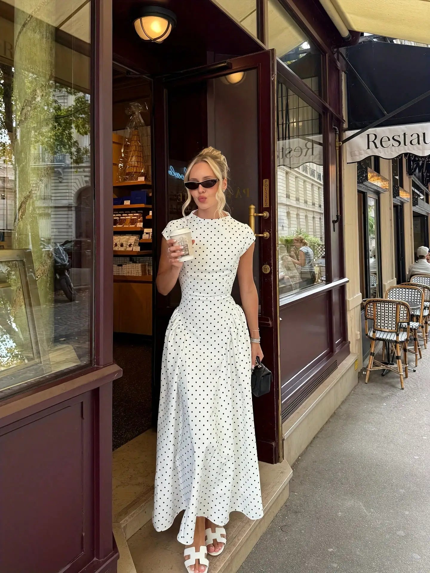 Women's Polka Dot Long Party Dress