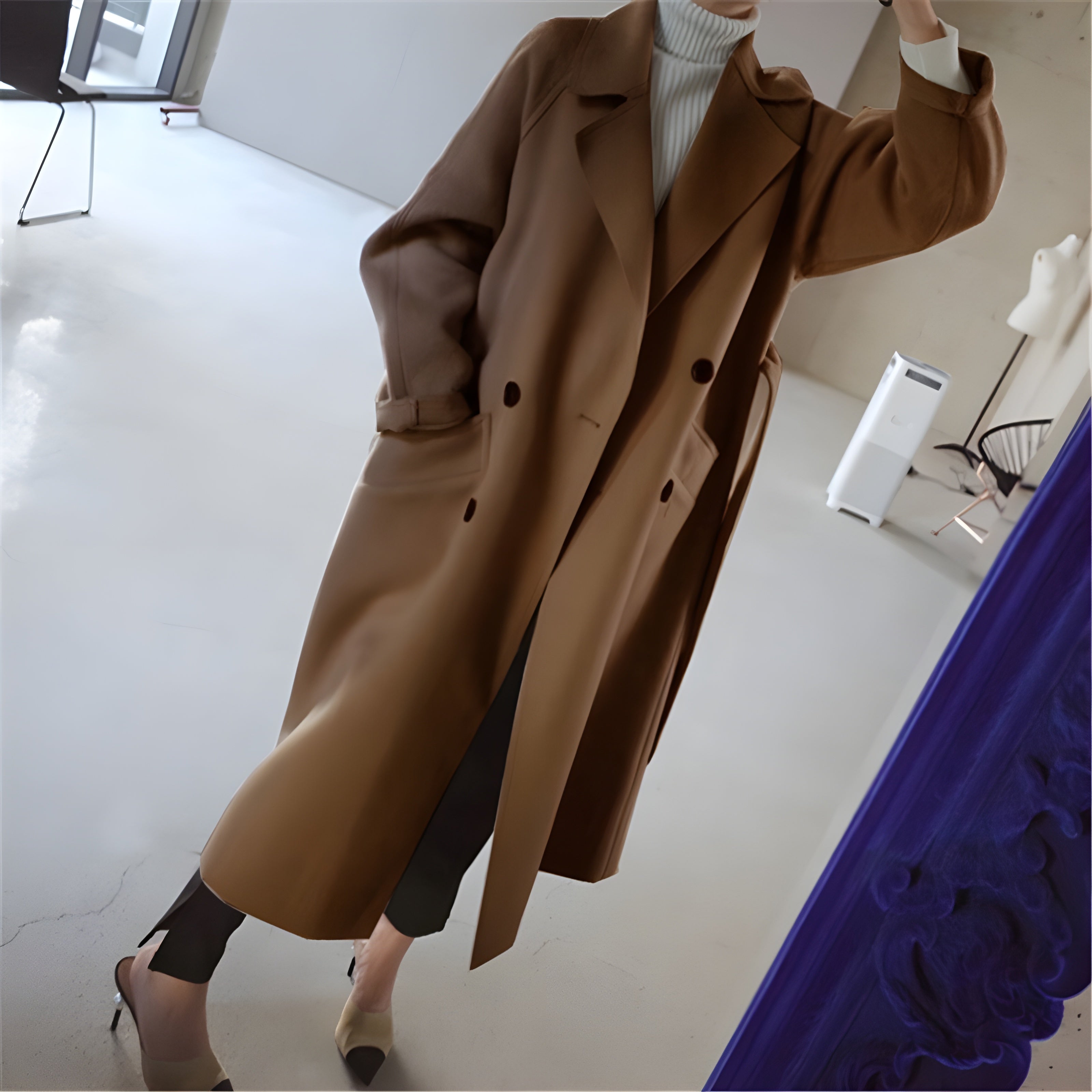 Women's Double-Breasted Wool Coat