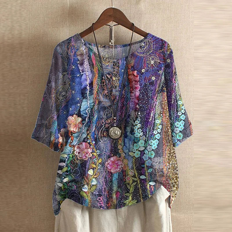 Women's Vintage Floral Blouse
