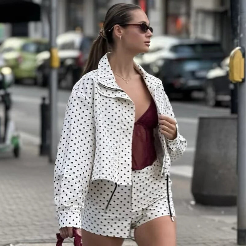 Women's Polka Dot Bomber Jacket
