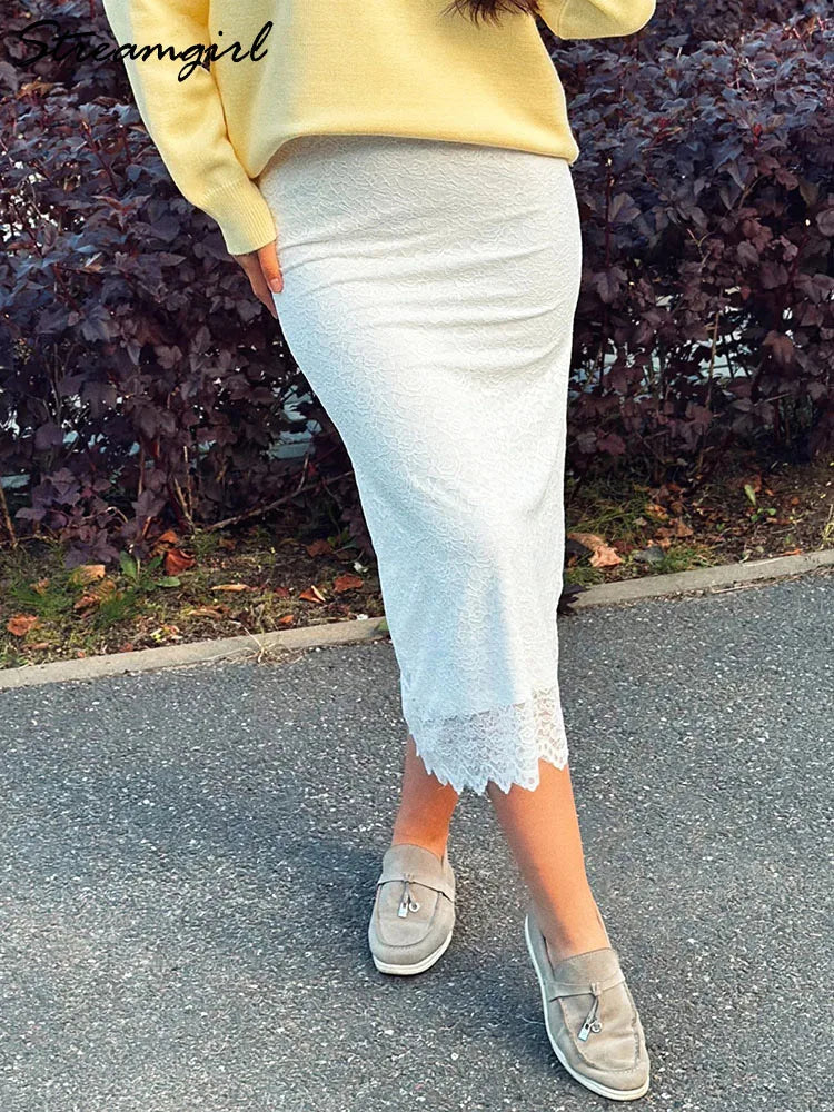 Women's Lace Bodycon Maxi Skirt