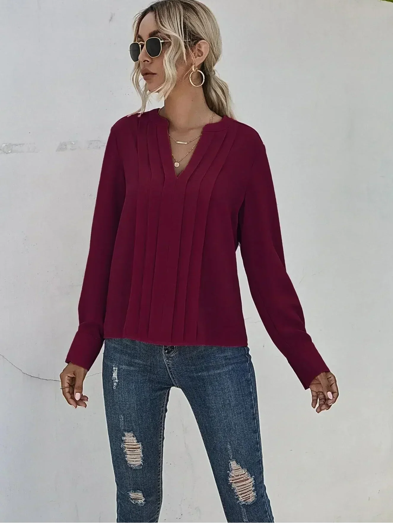 Women's Pleated Blouse