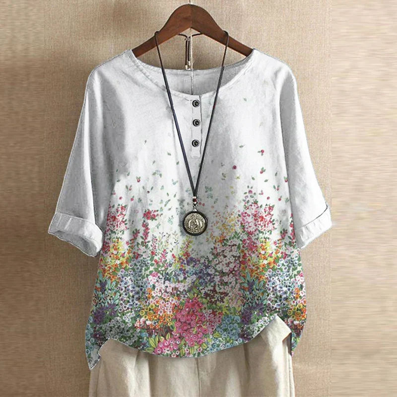 Women's Vintage Floral Blouse