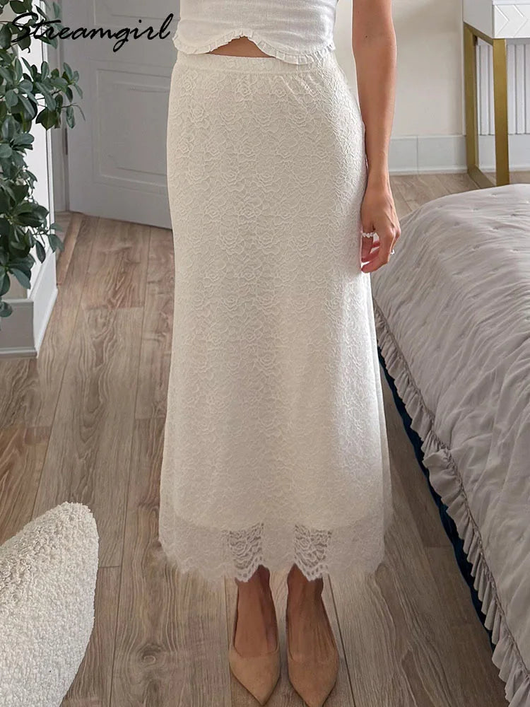 Women's Lace Bodycon Maxi Skirt