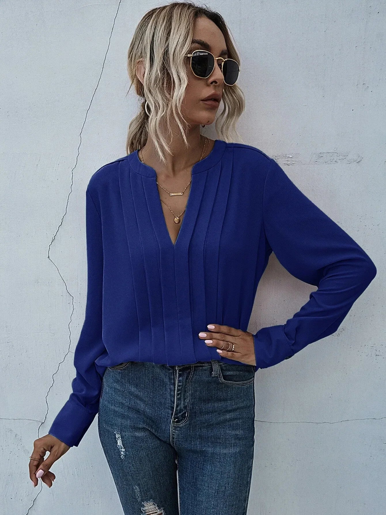 Women's Pleated Blouse