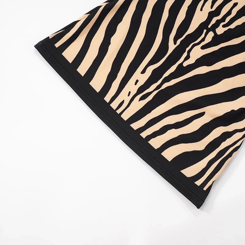 Women's Zebra Print Strapless Mini Dress