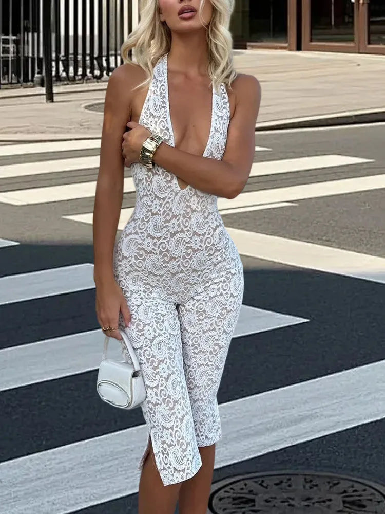 Women's Lace Split Jumpsuit
