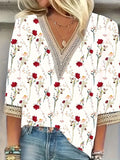 Women's Lace V-Neck Blouse