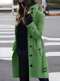 Women's Long Coat with Ombré Collar