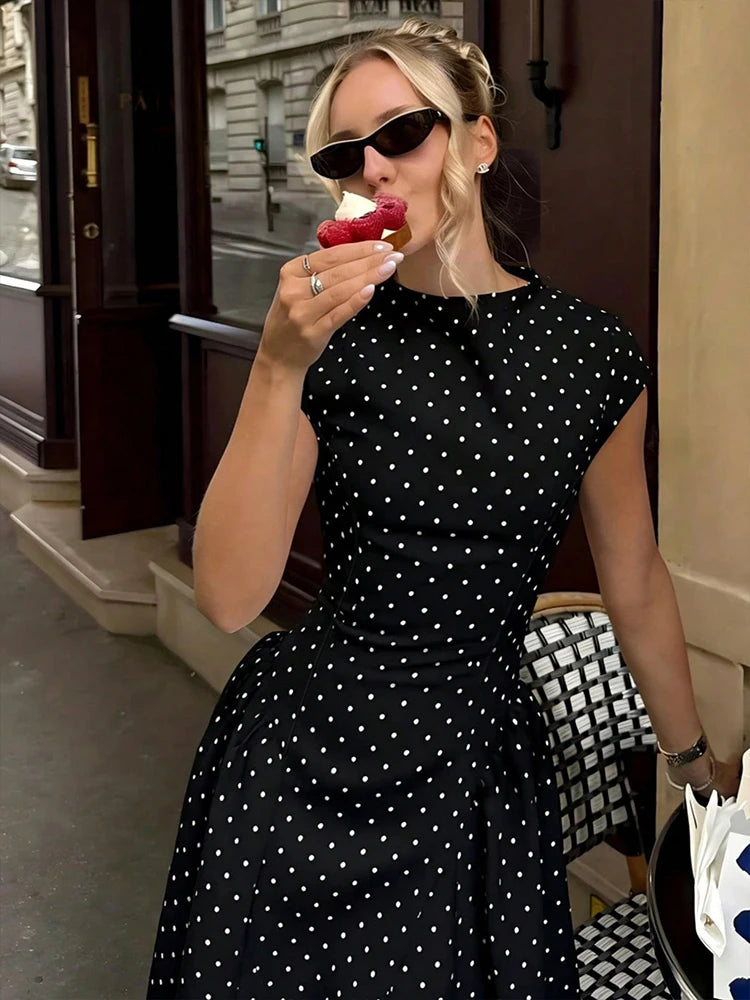 Women's Polka Dot Long Party Dress