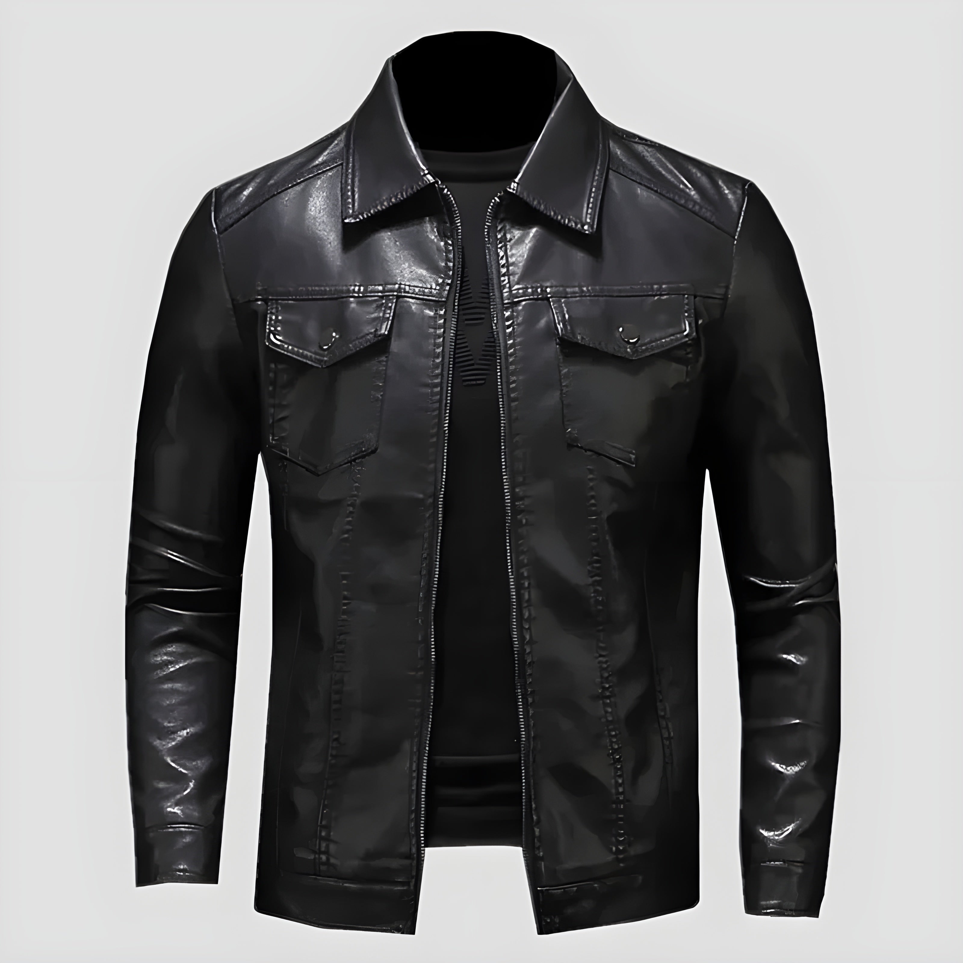 Men's Vegan Leather Moto Jacket