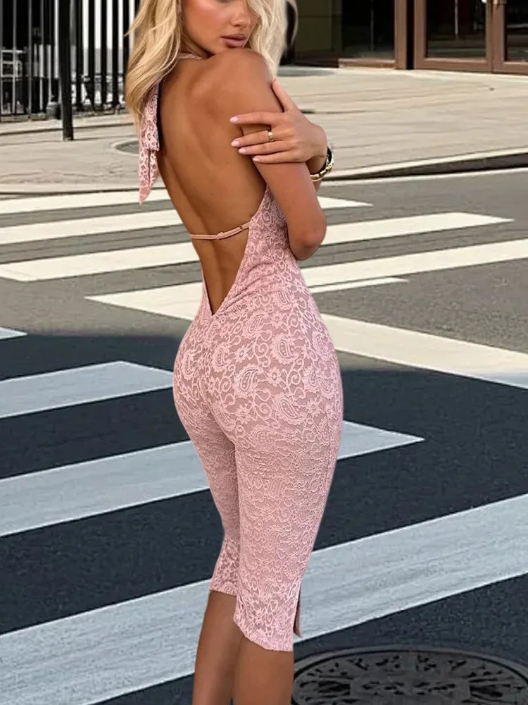 Women's Lace Split Jumpsuit