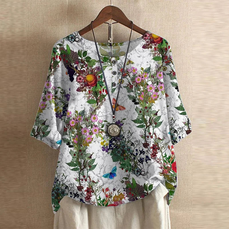 Women's Vintage Floral Blouse