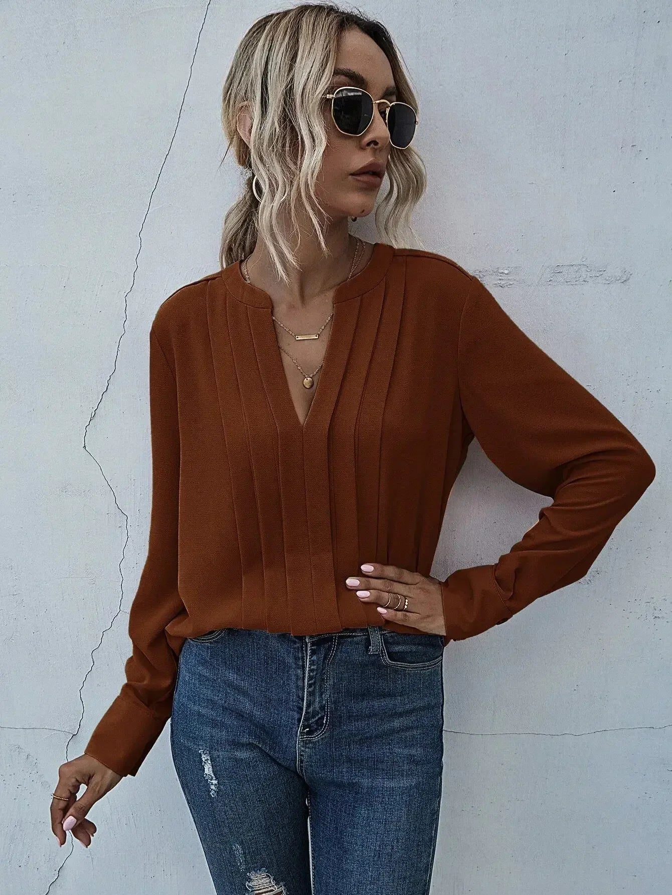 Women's Pleated Blouse