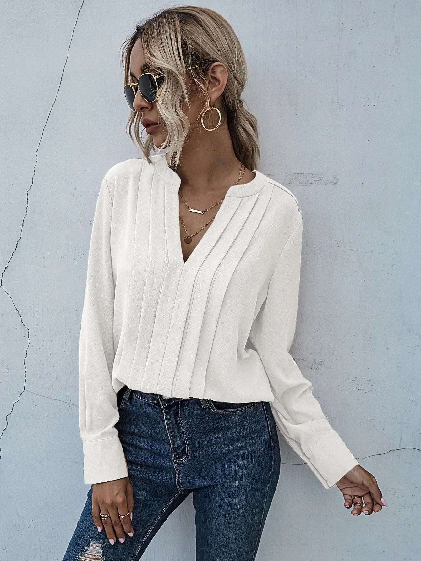 Women's Pleated Blouse
