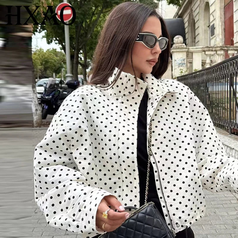 Women's Polka Dot Bomber Jacket