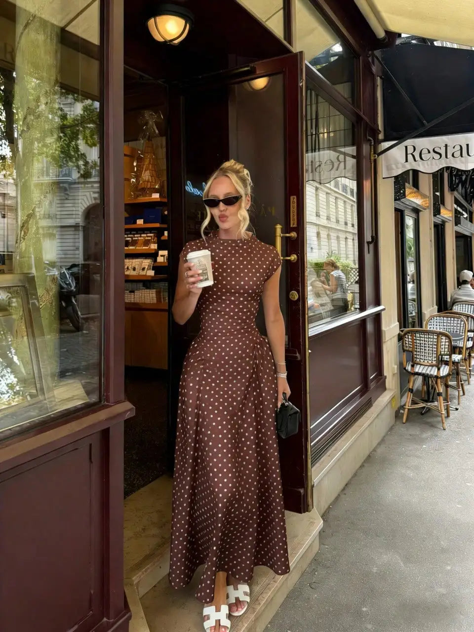 Women's Polka Dot Long Party Dress