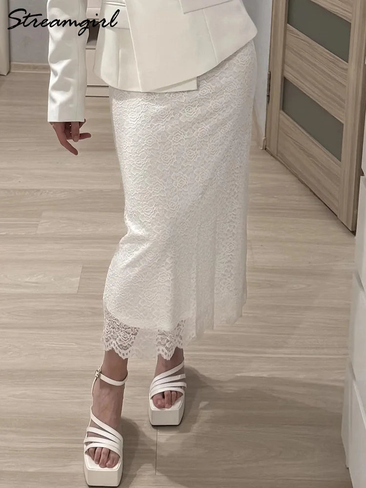 Women's Lace Bodycon Maxi Skirt