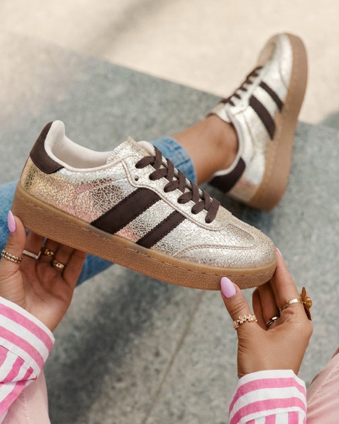 Women's Gold Sneakers