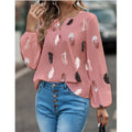 Women's Feather Print Blouse