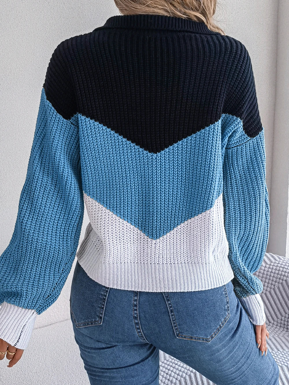 Women's Patchwork Knit Sweater