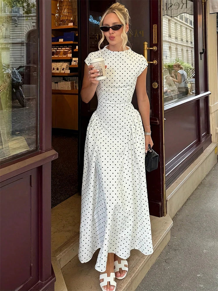 Women's Polka Dot Long Party Dress