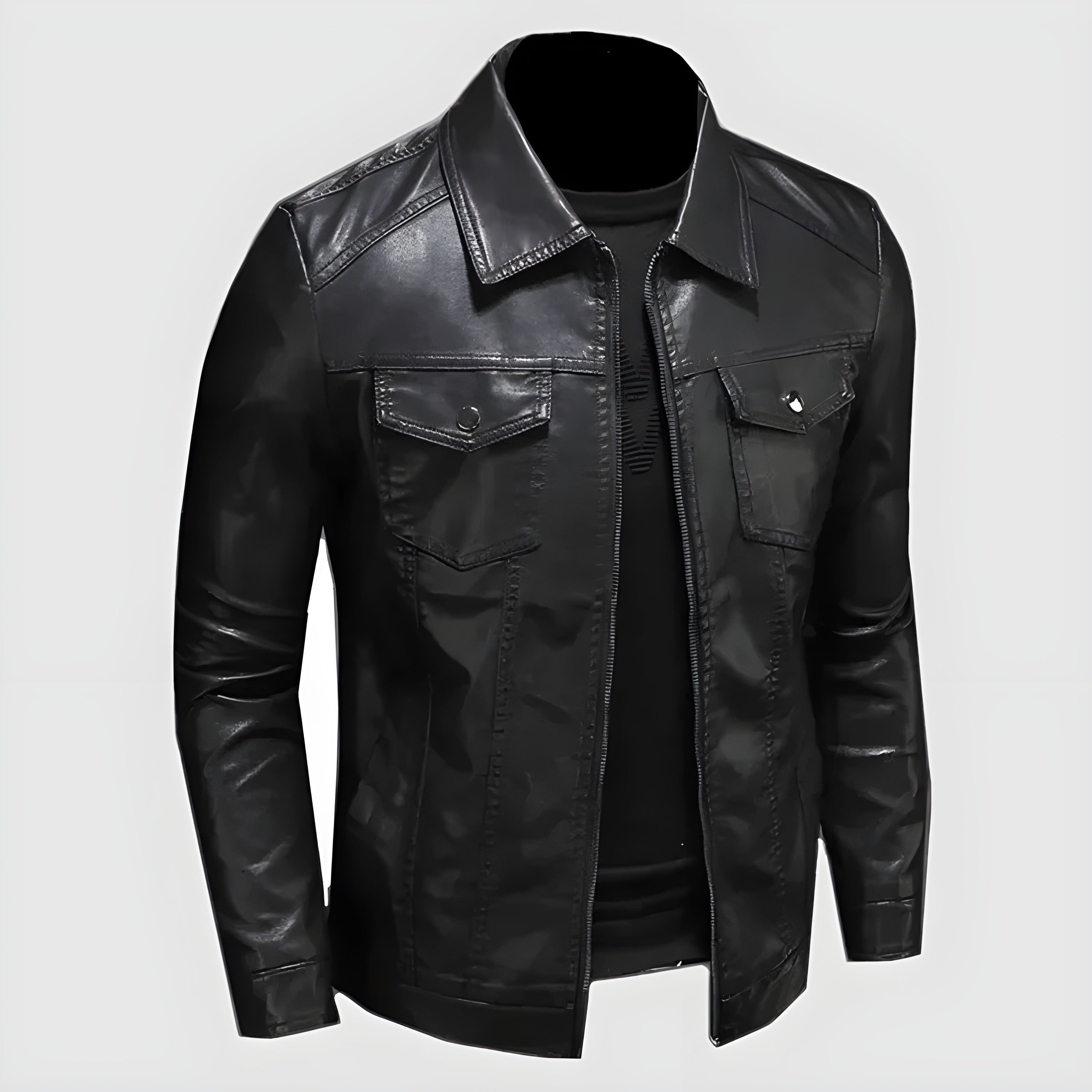 Men's Vegan Leather Moto Jacket