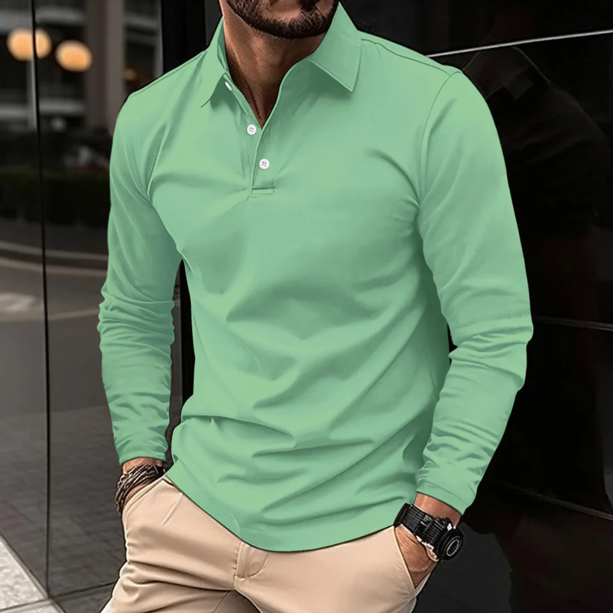 Men's Long Sleeve Polo