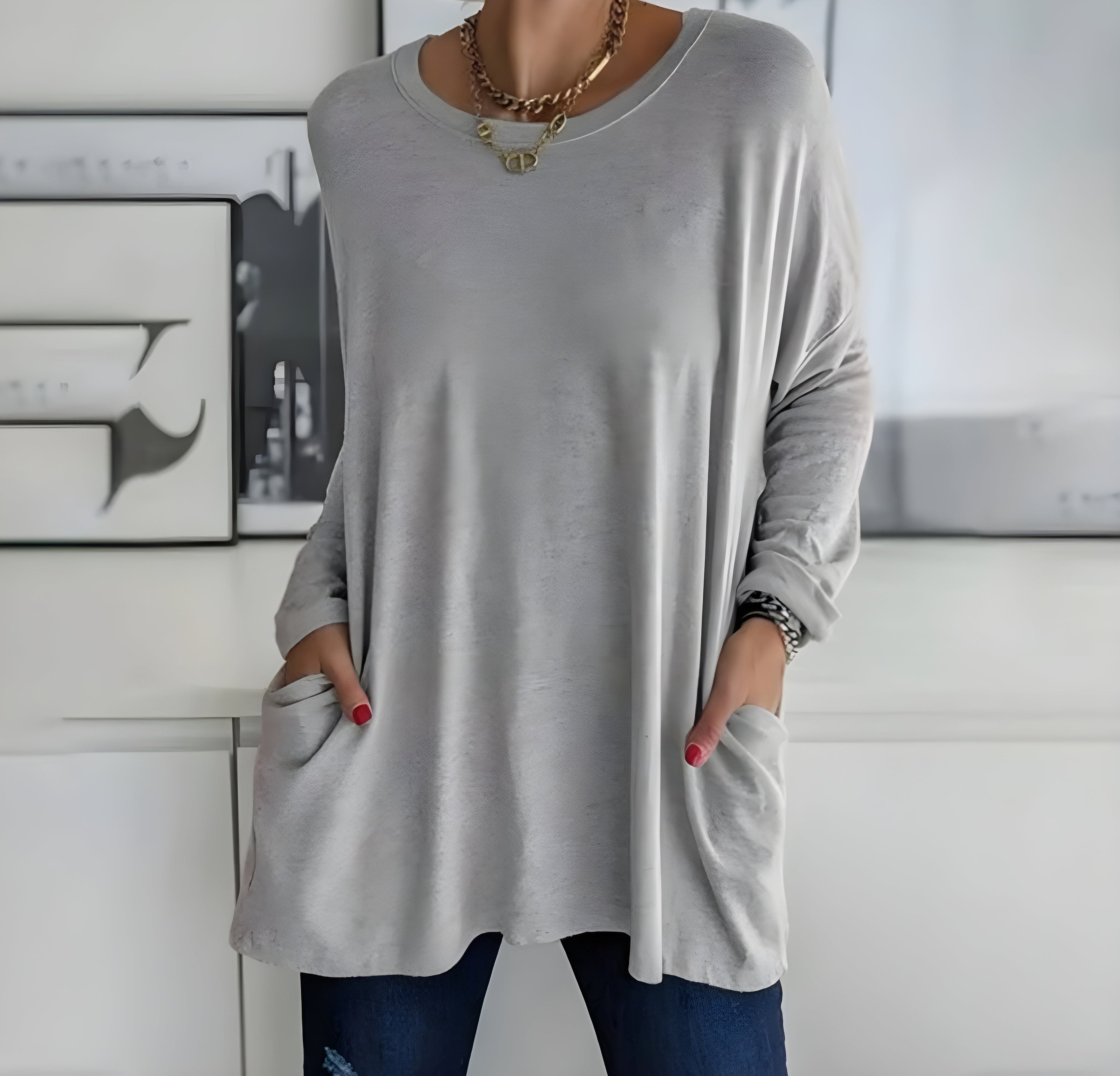 Women's Oversized Long Sleeve Top