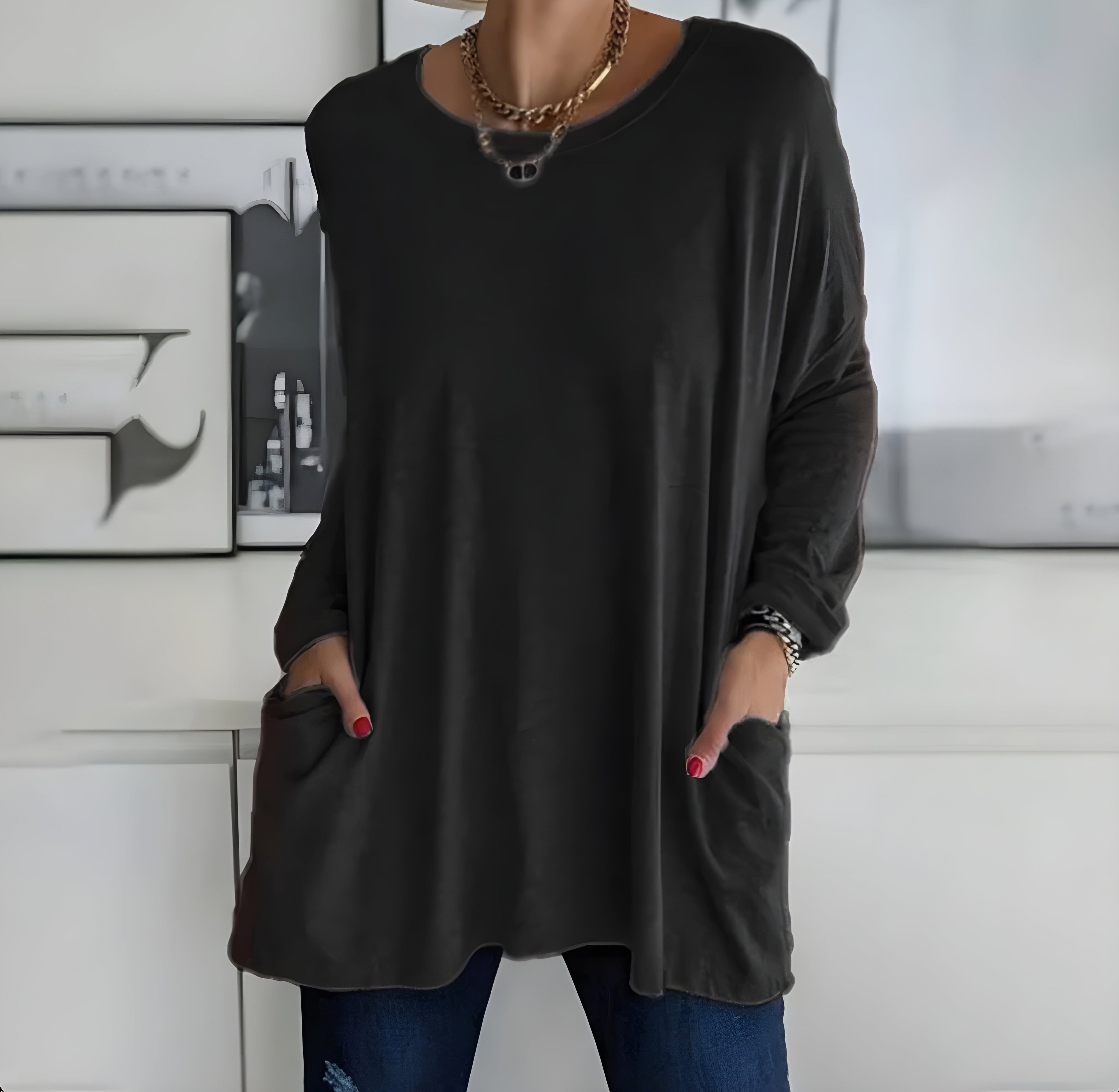 Women's Oversized Long Sleeve Top