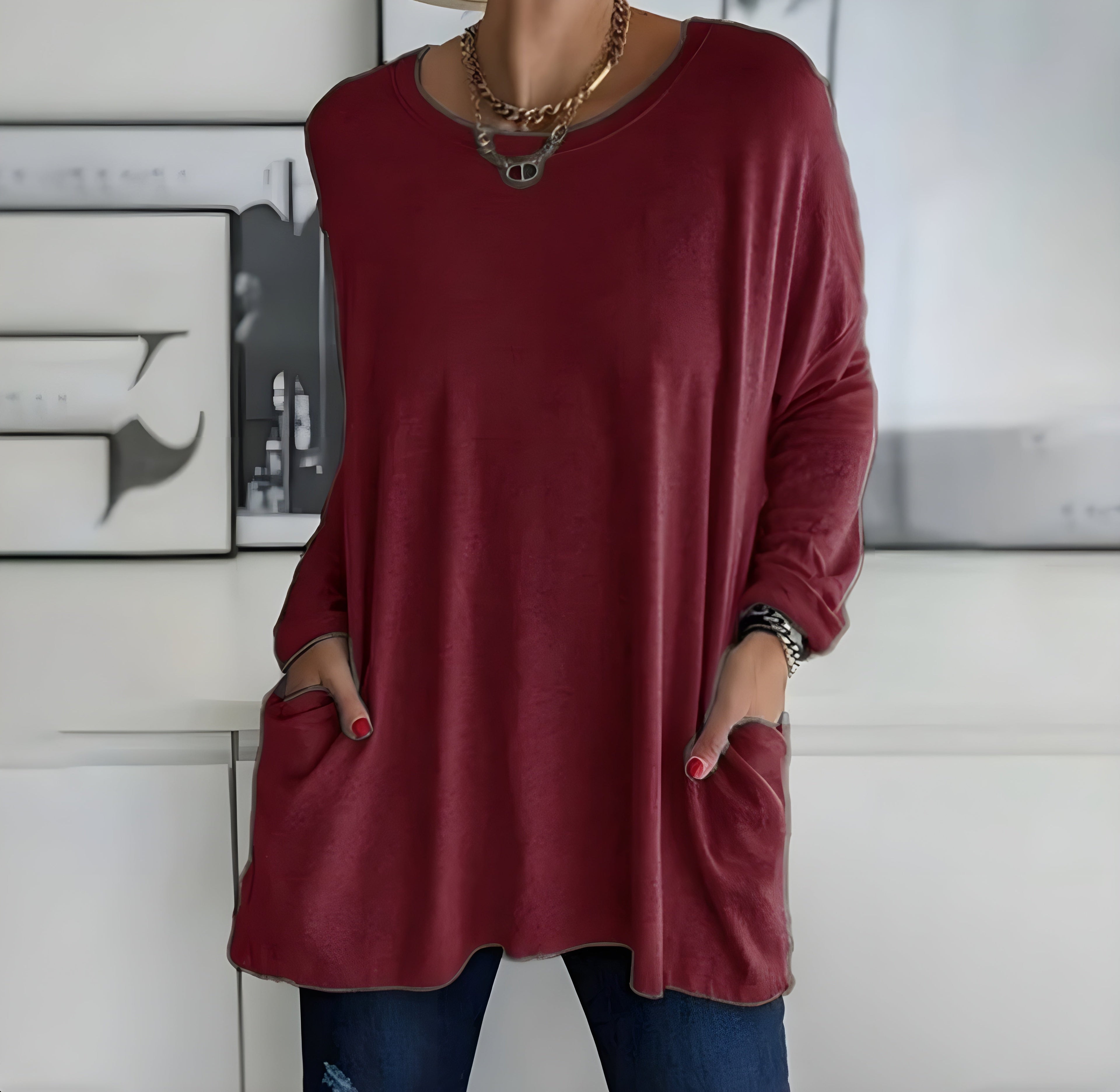Women's Oversized Long Sleeve Top