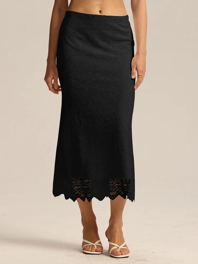 Women's Lace Bodycon Maxi Skirt
