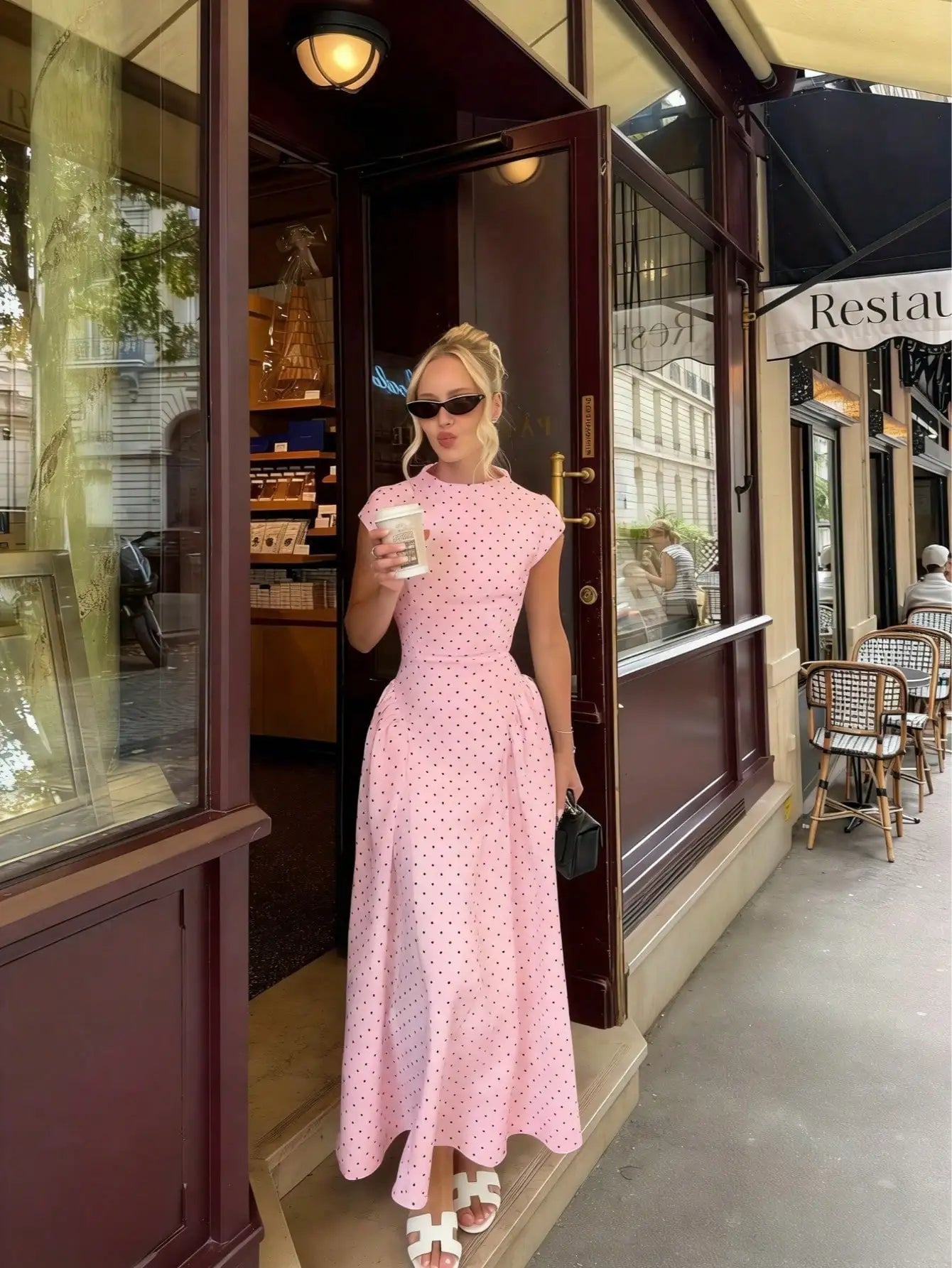 Women's Polka Dot Long Party Dress