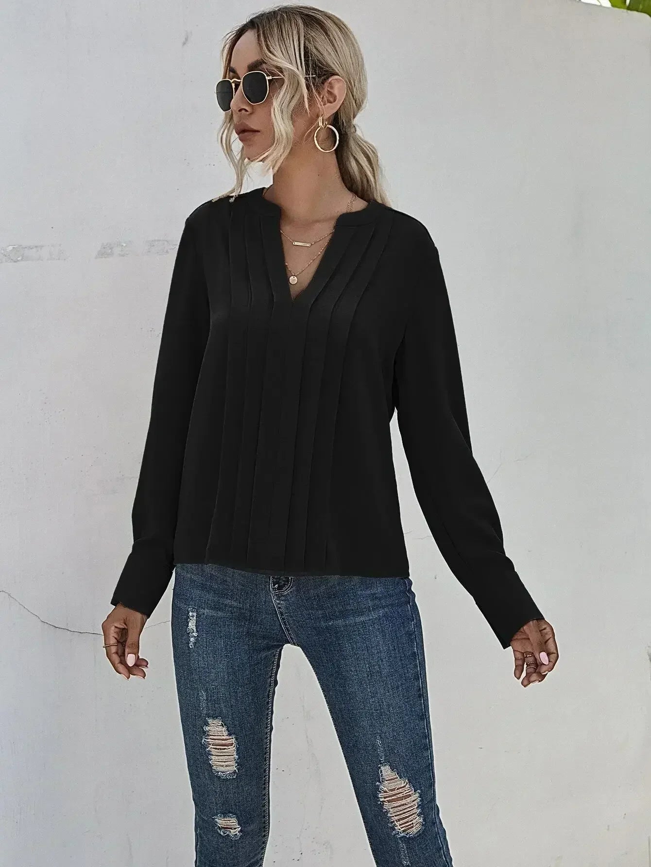 Women's Pleated Blouse
