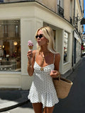 Women's Polka Dot Spaghetti Strap Mini Dress