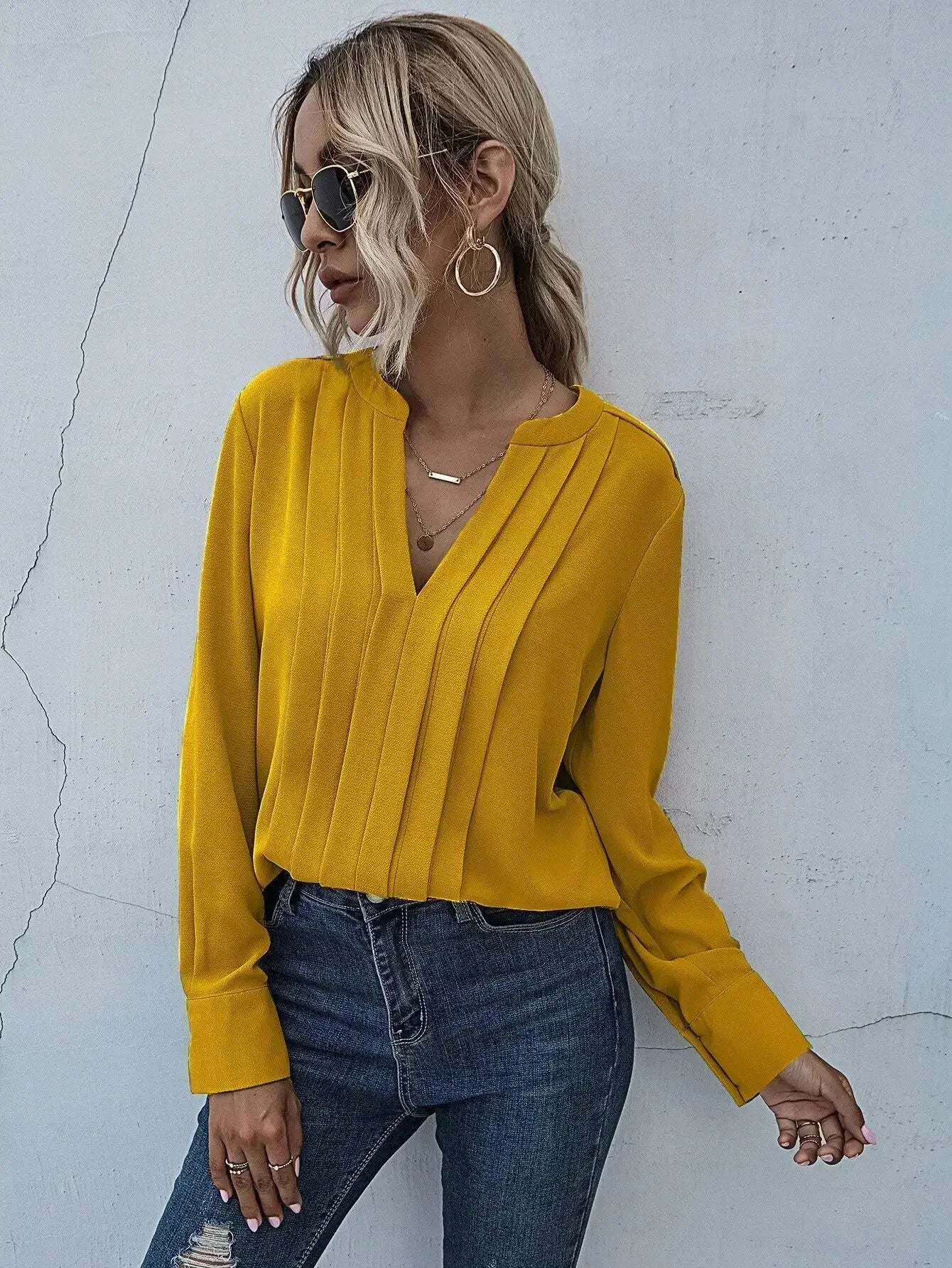 Women's Pleated Blouse