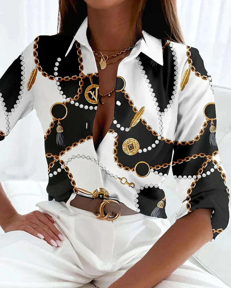 Women's Elegant Print Blouse