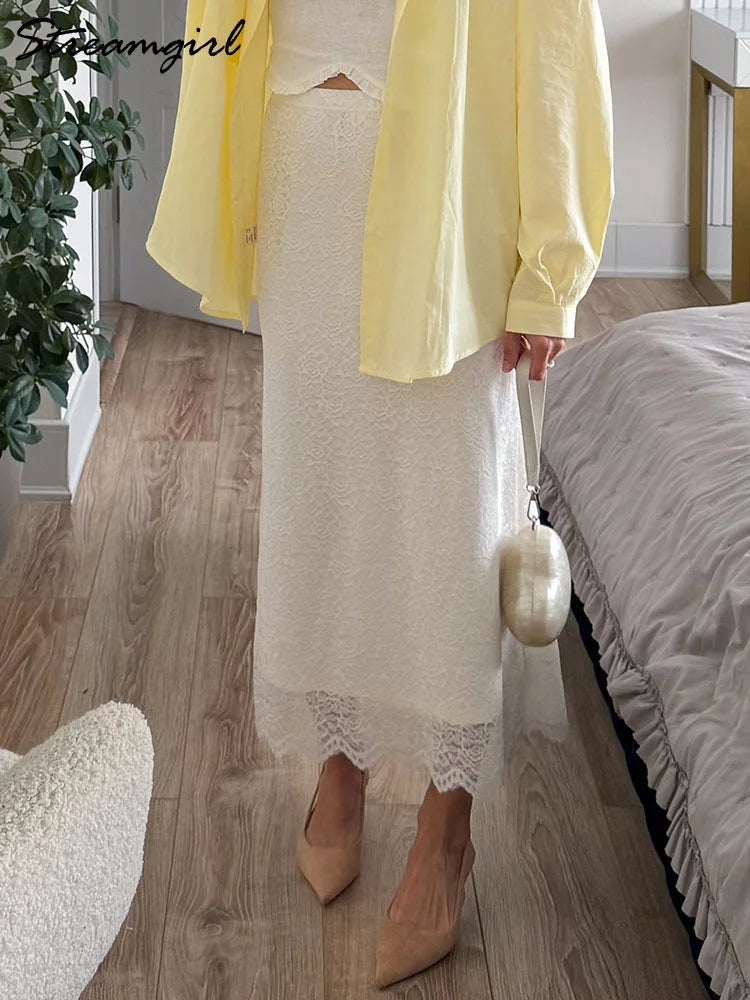 Women's Lace Bodycon Maxi Skirt