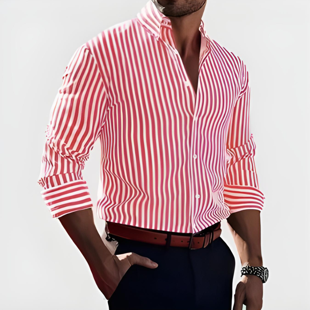 Classic Striped Shirt – Red