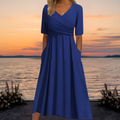 Women's Elegant Flattering Dress – Blue