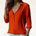 Classic Button-Down Blouse – Red