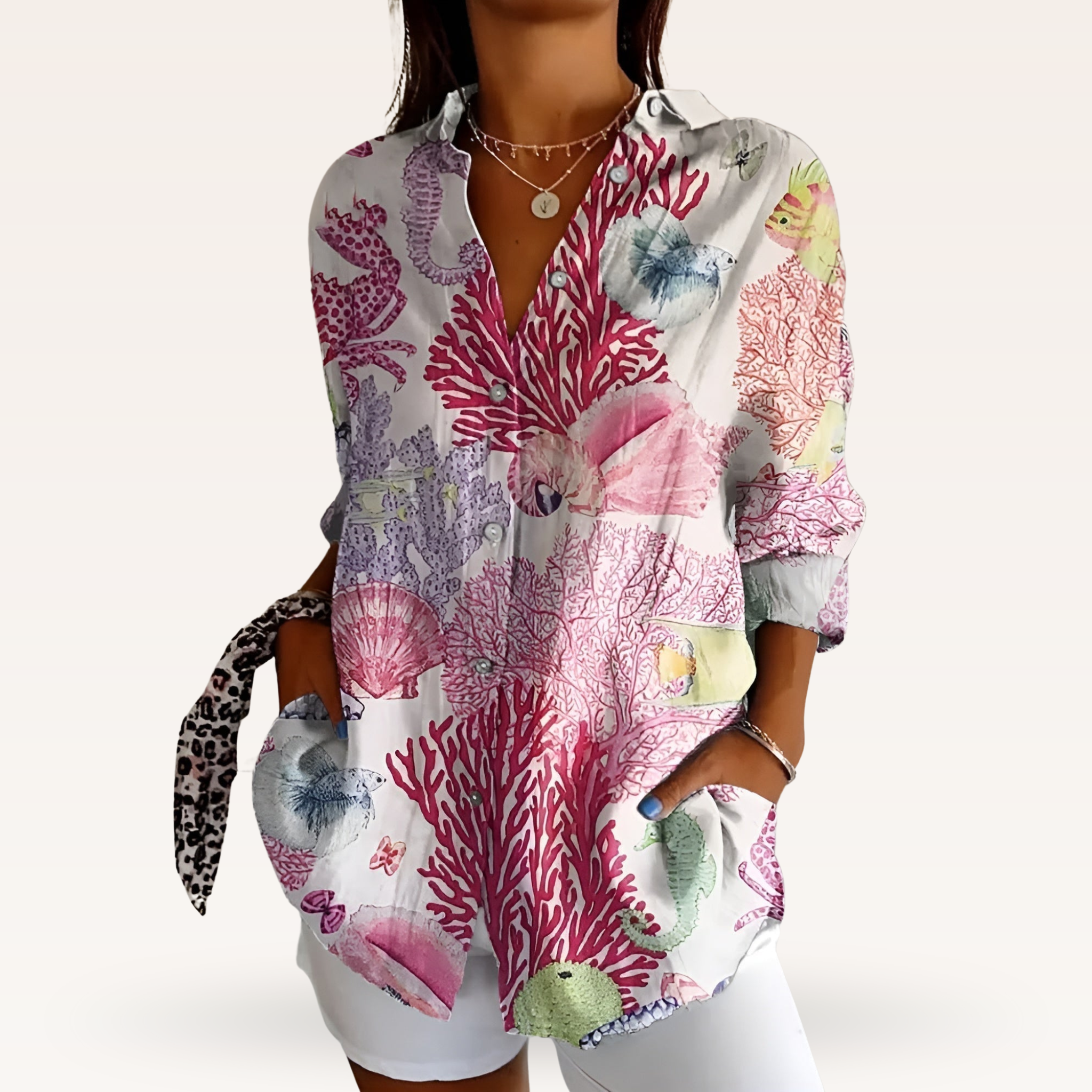 Women's Floral Button Blouse