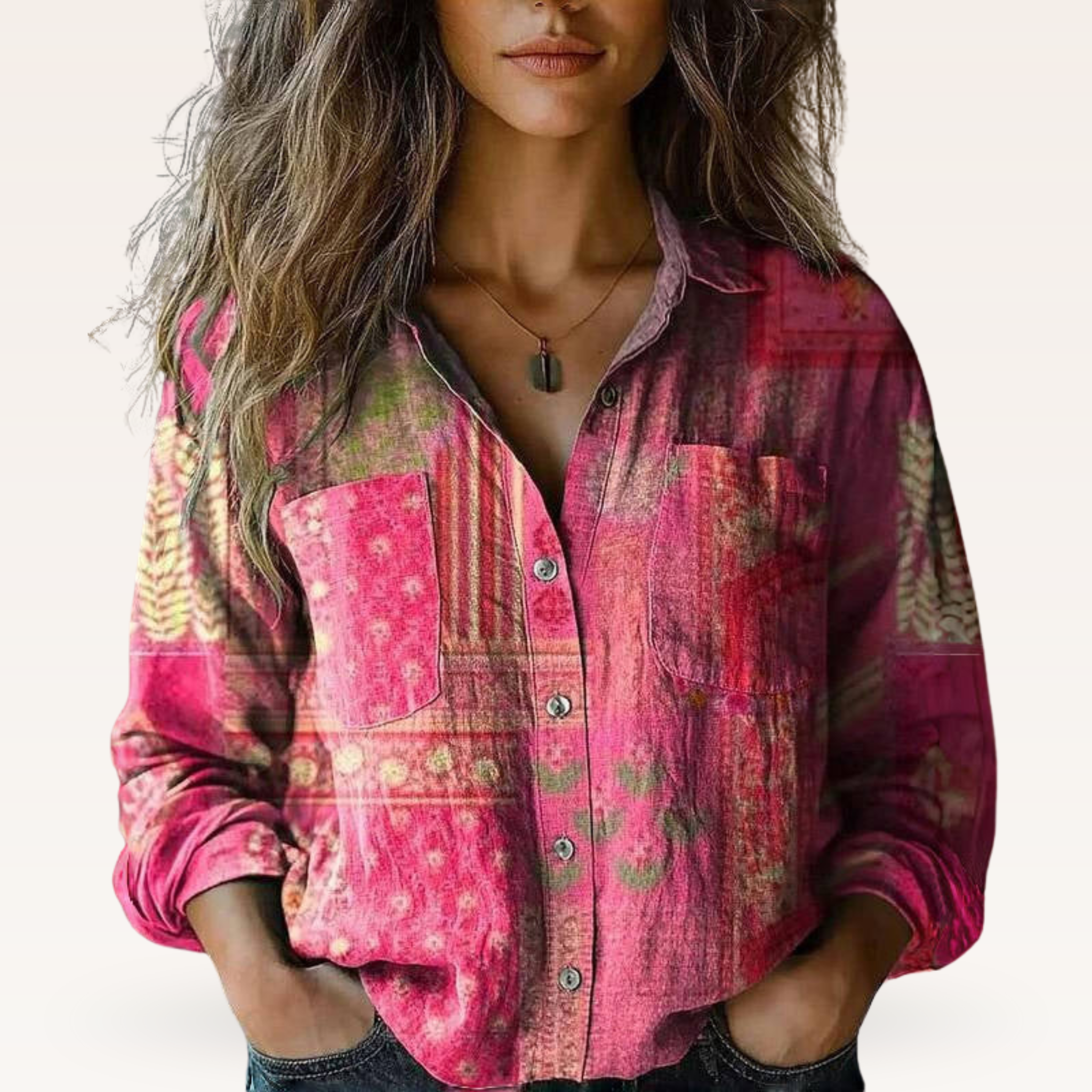 Women's Vintage Print Blouse