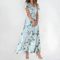 Women's Luxury Maxi Dress – Green Tones