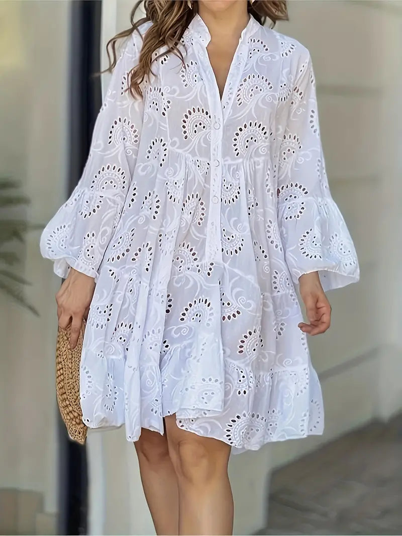 Women's Airy V-Neck Shirt Dress