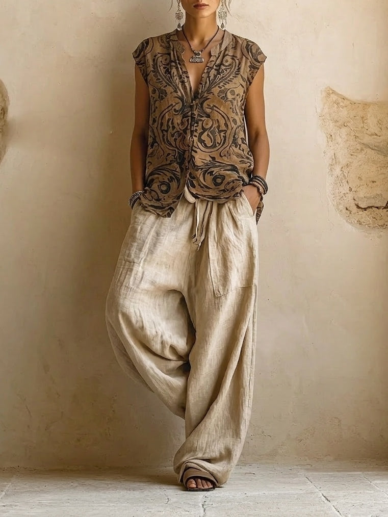 Natural Premium Cotton & Linen 3-Piece Set