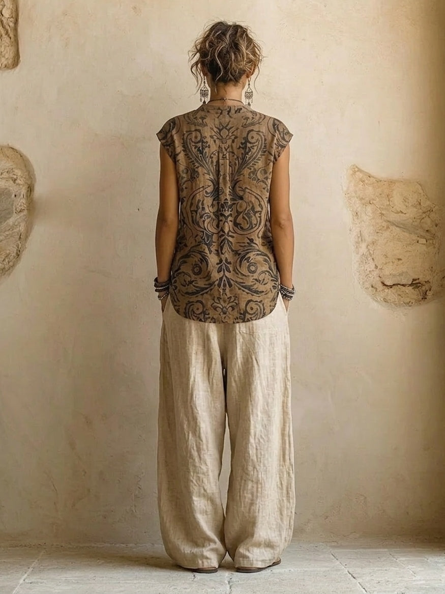 Women's Premium Cotton & Linen 3-Piece Set