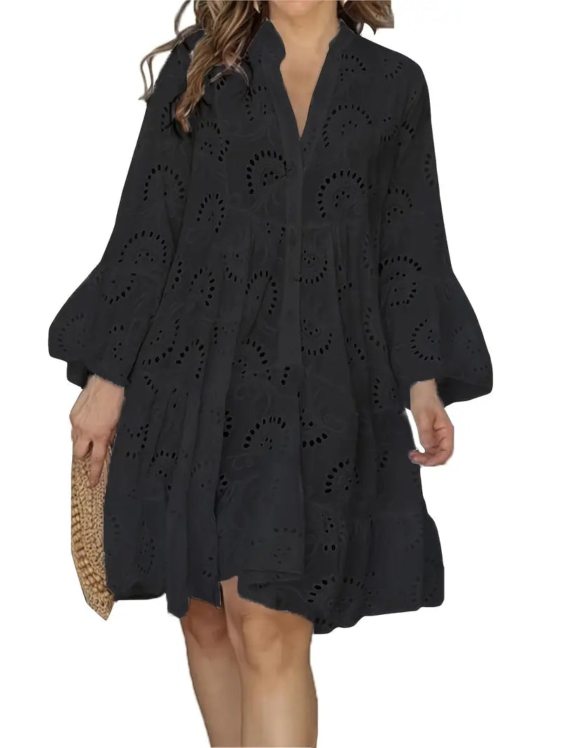 Women's Airy V-Neck Shirt Dress