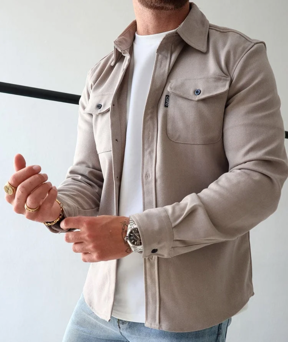 Men's Shirt Jacket with Chest Pockets