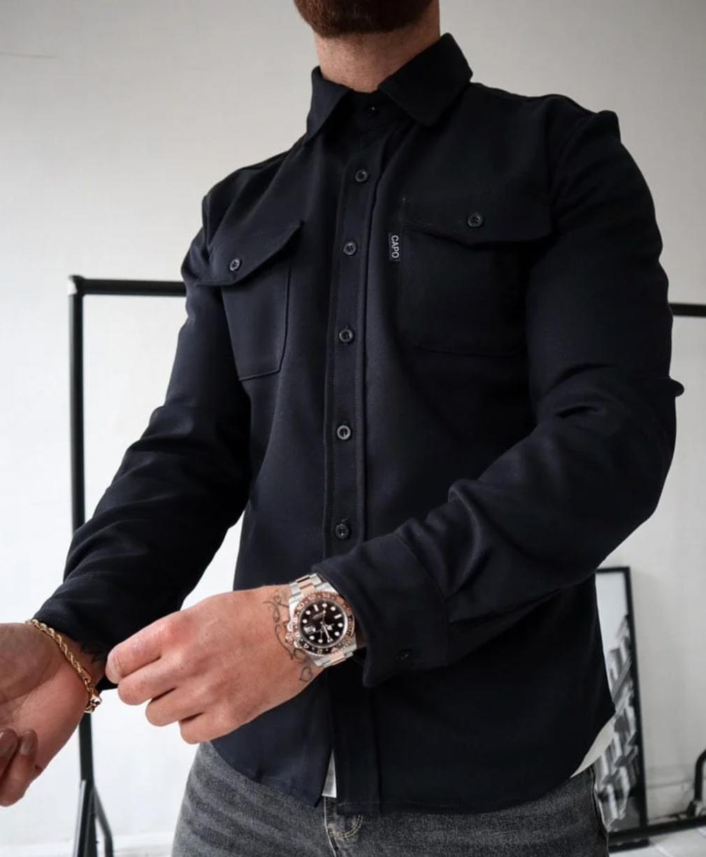 Men's Shirt Jacket with Chest Pockets